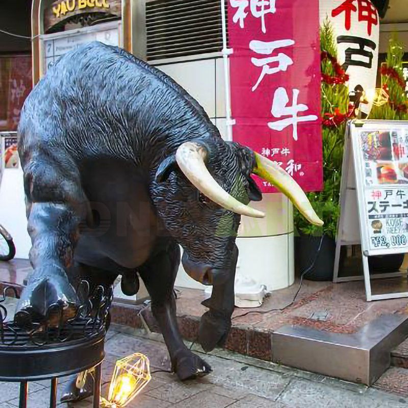 Outdoor Animal Sculpture Bronze Wall Street Bull Statue