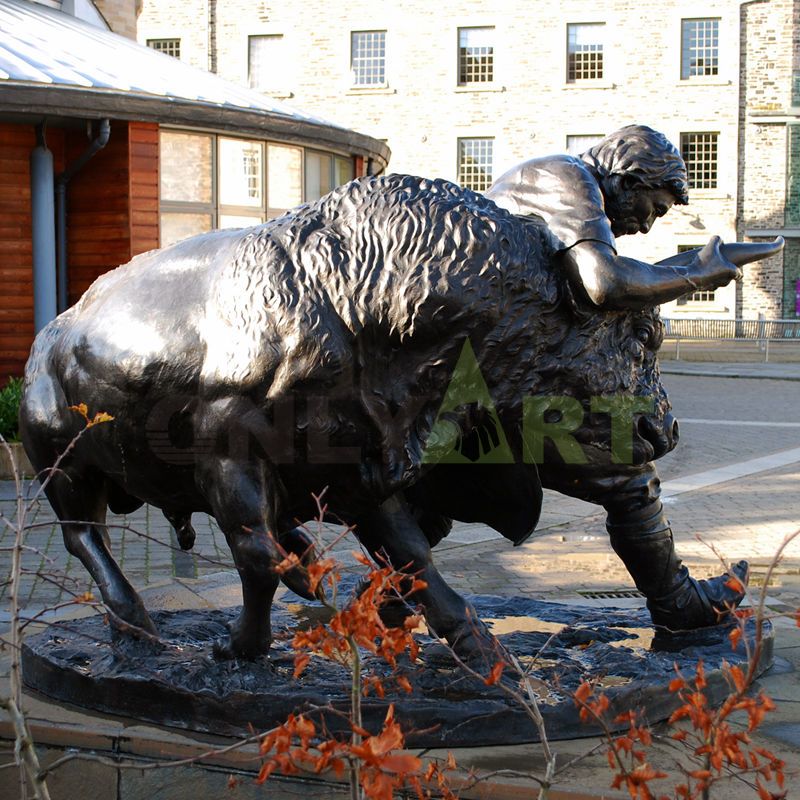 outdoor garden bronze bear and bull