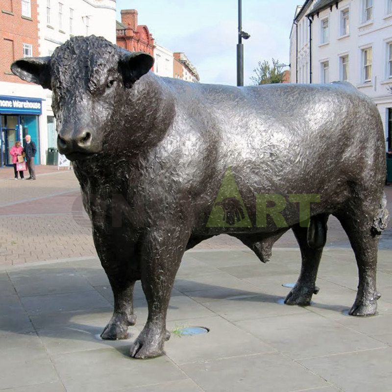 garden decor modern metal art abstract stainless steel bull statues outdoor life size animal sculpture