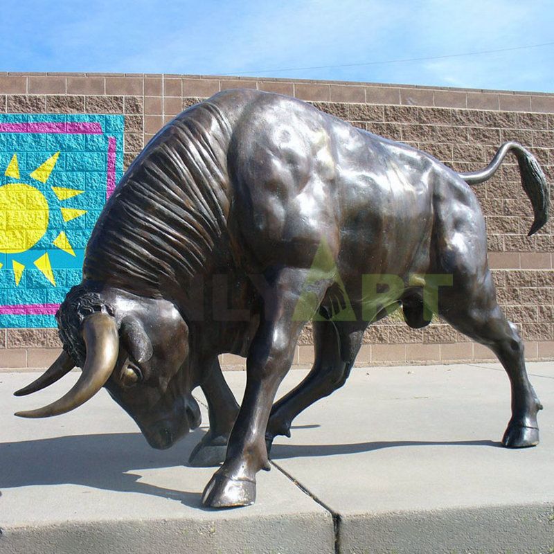 Outdoor Bronze Sculpture of Life Size Wall Street Bull Statue