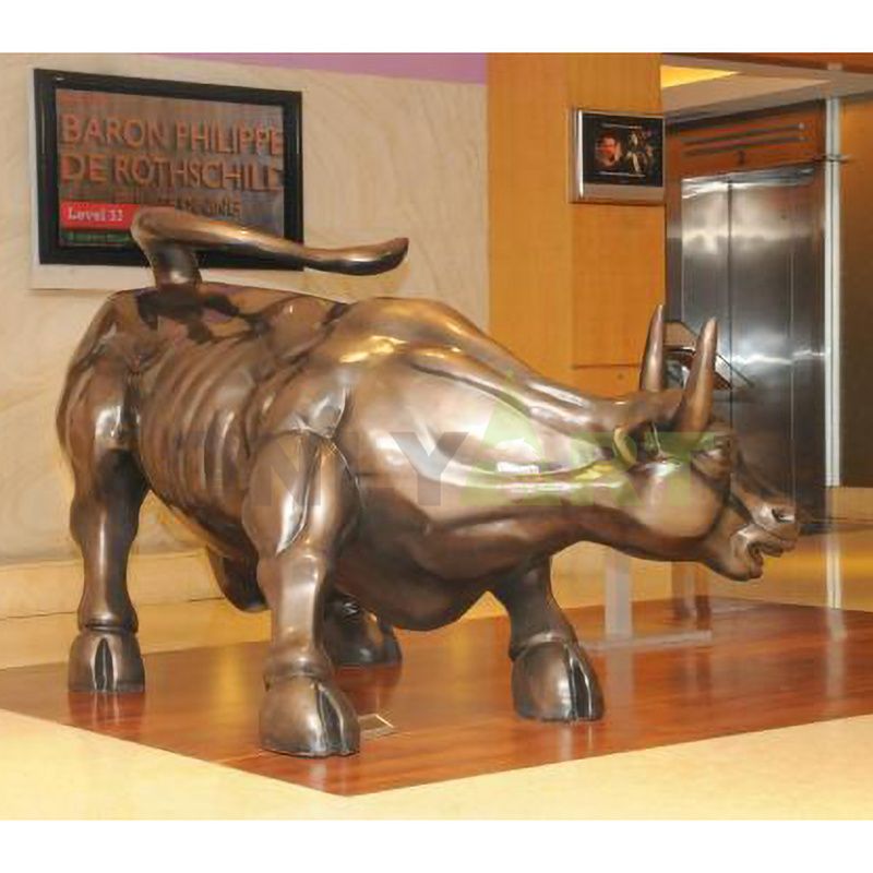Large Modern bronze Bison Sculptures brass wall street bull for garden decoration