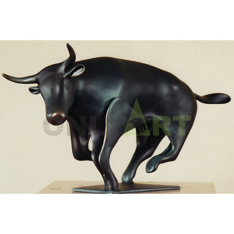 Modern city sculpture outdoor brass bull sculpture bronze bull sculpture