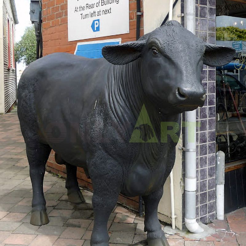 cast life size bronze bison bull sculpture for outdoor decoration​