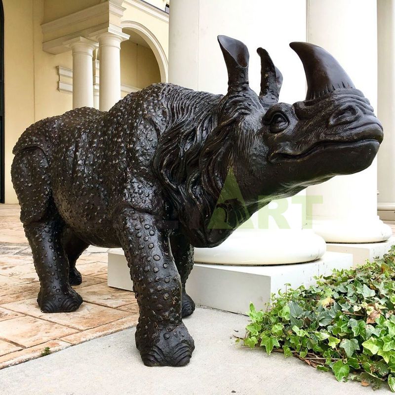 metal outdoor ornamentation life size bronze rhino sculpture for sale