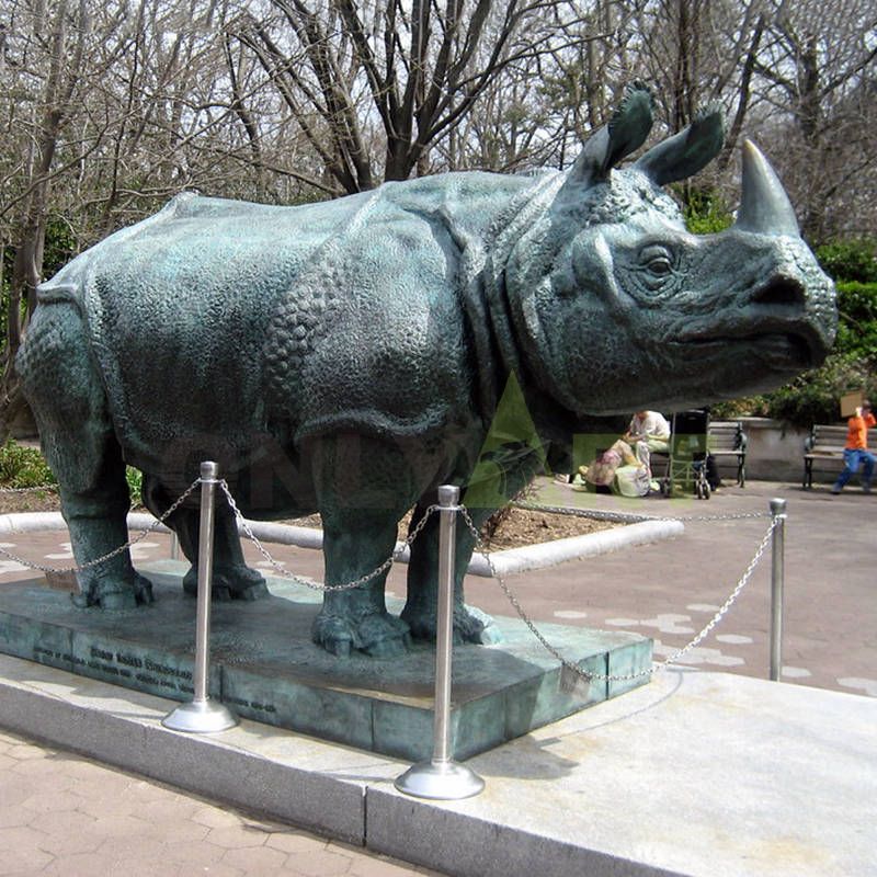 Outdoor Decorative Garden Bronze Rhino Sculpture