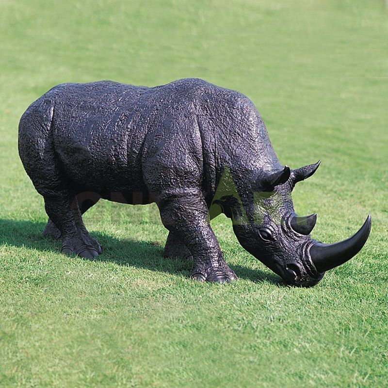Custom made handmade carved souvenir big rhino sculpture
