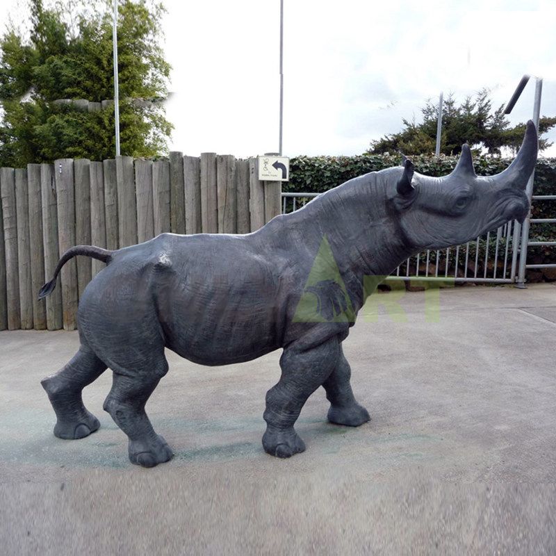 Handmade craft rhino resin animal figure sculpture