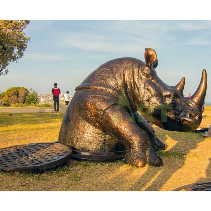 bronze custom wholesale animal rhino good quality for sale