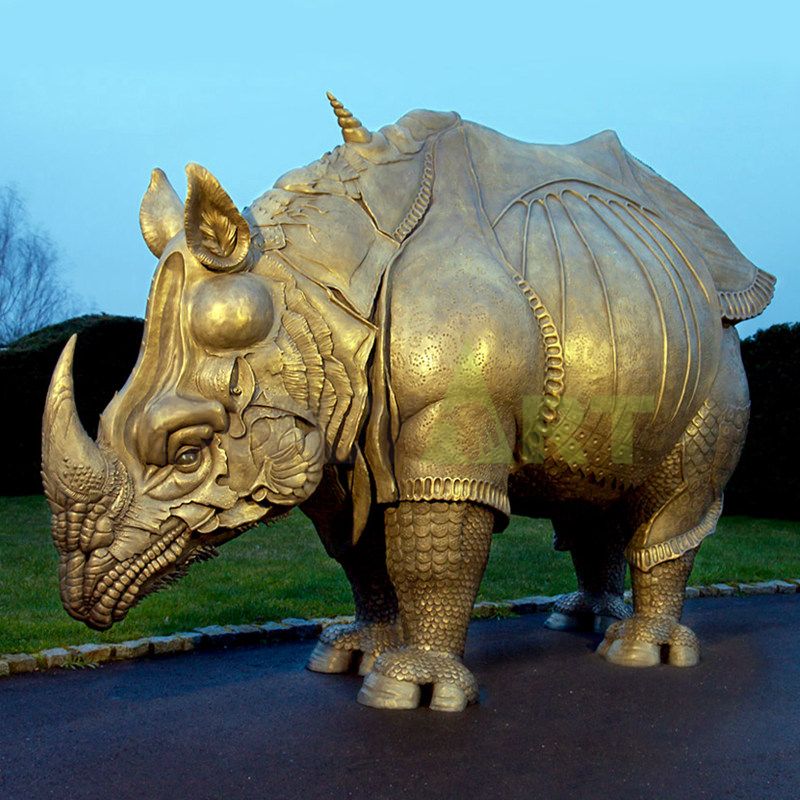 custom bronze  Rhino Figurines