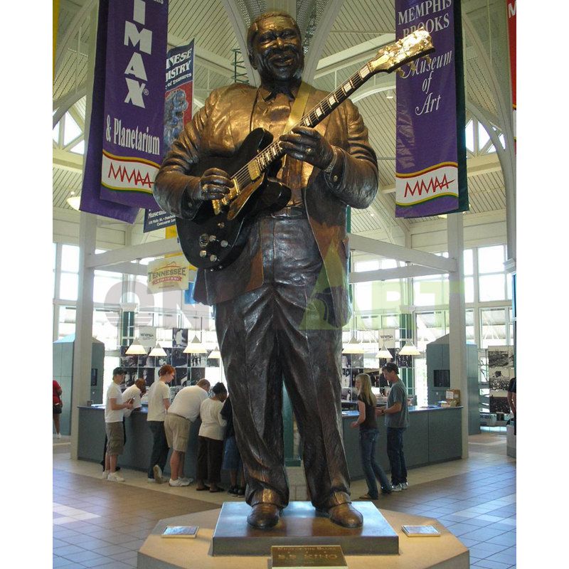 Bronze sculpture of an Indian guitarist