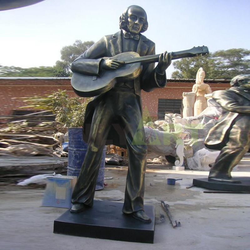 Modern musicians guitar bronze sculpture jazz statues