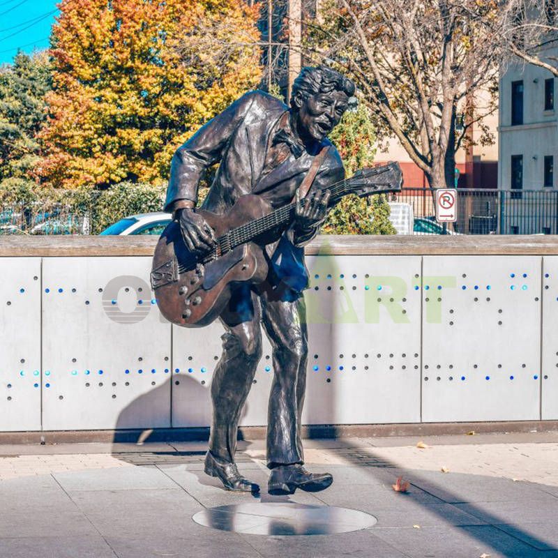 Modern musicians guitar bronze sculpture jazz statues