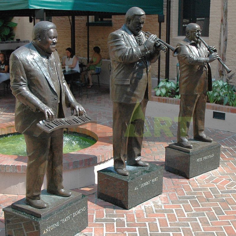 Hot selling Custom Black Singer Jazz Figurines Bronze Musician Statues