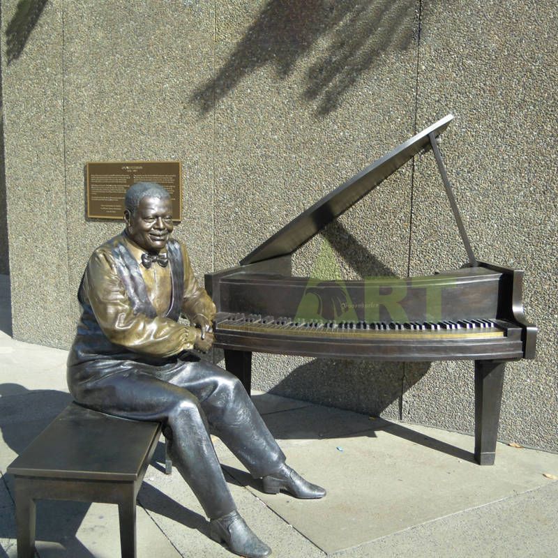 Abstract decoration pianist bronze sculpture statue
