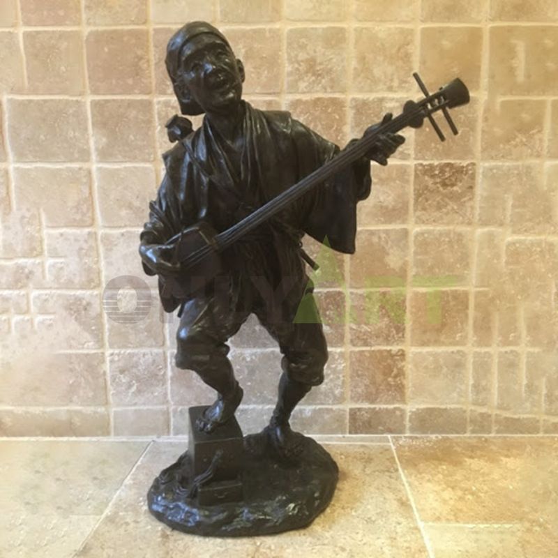 outdoor garden Action Figure bronze sculpture Musician statue