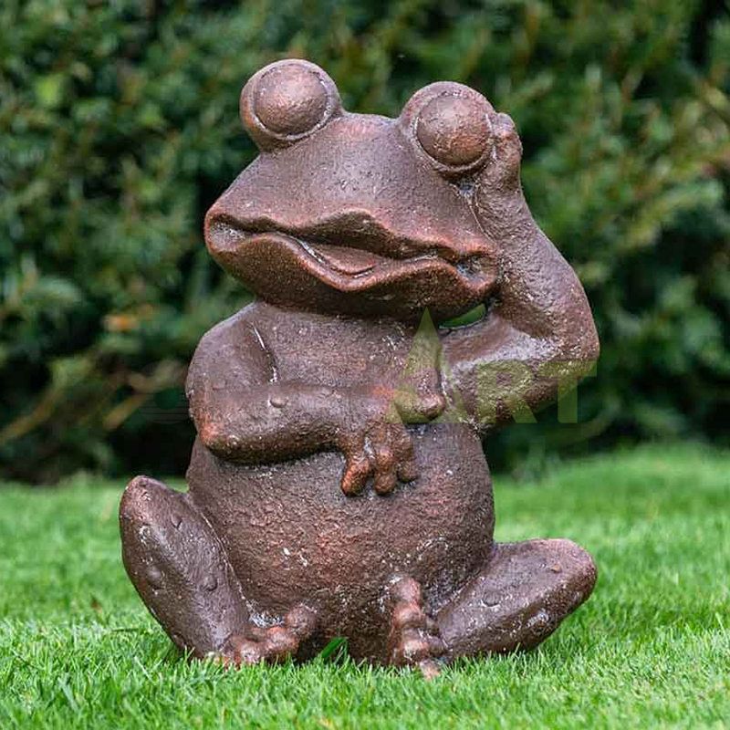 Frog couple dancing sculpture inside and outside