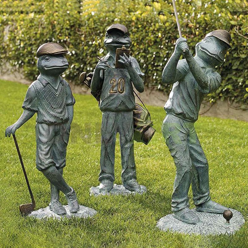 Life-size bronze Frog Garden sculpture