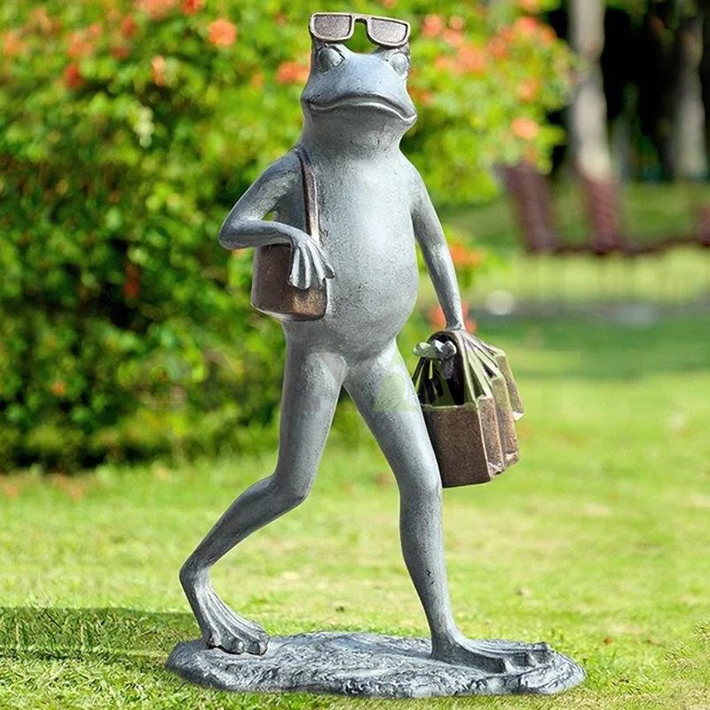 Cast bronze Zen Frog Garden Statue