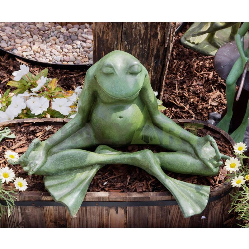 Cast bronze Zen Frog Garden Statue