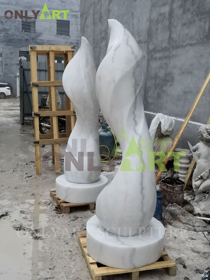 Do you like this our finished white marble abstract statue?