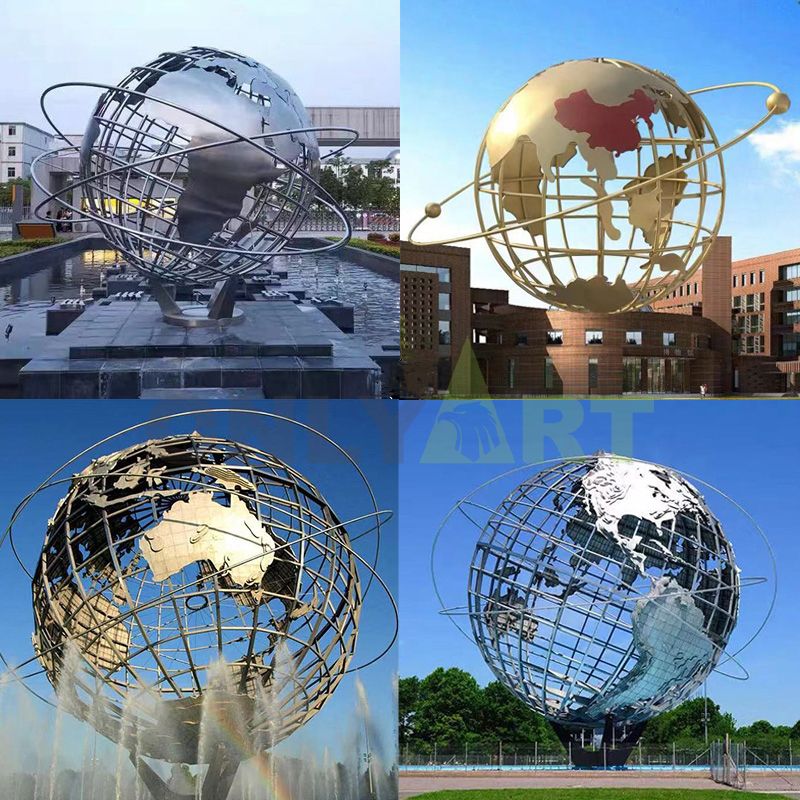 Do you like these metal globe sculptures?