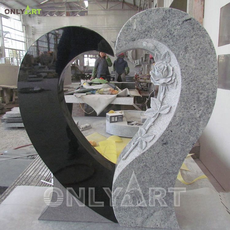 Custom Hand Carved Marble Heart Headstone Tombstone for Sale