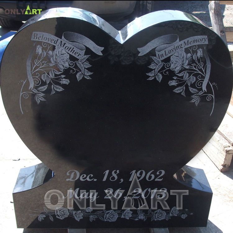 Custom Hand Carved Marble Heart Headstone Tombstone for Sale