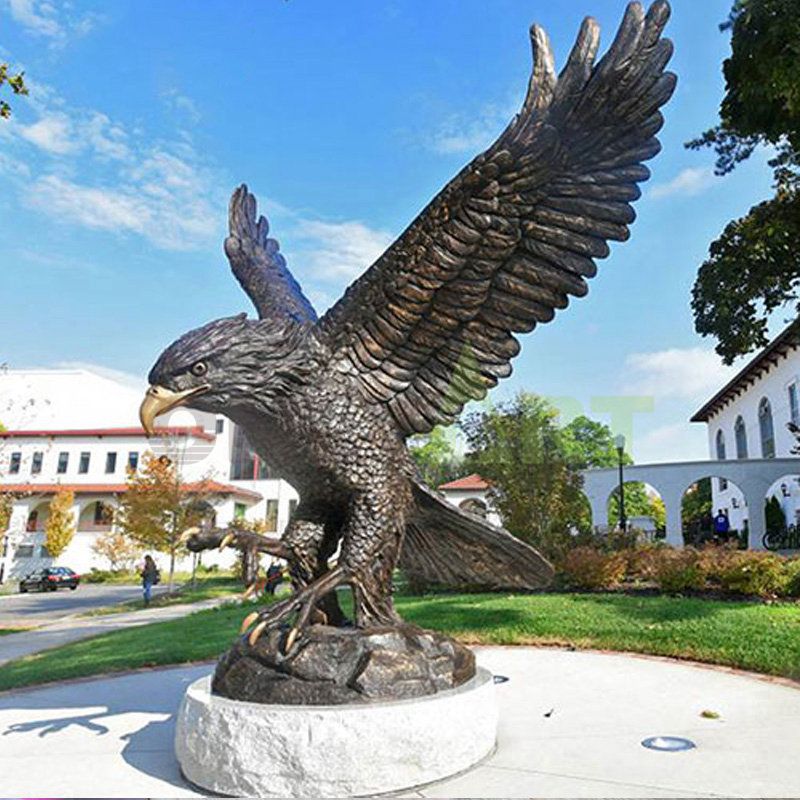 Large metal bird bronze wing carving can be customized by hand