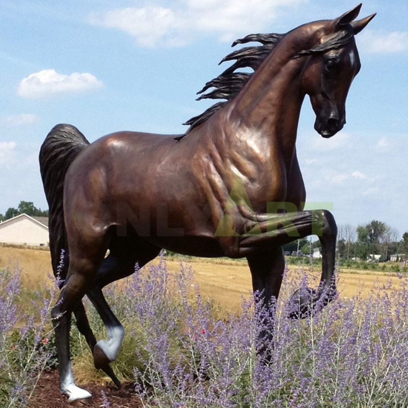 Life Size Bronze Standing Horse Statues for Lawn Ornaments