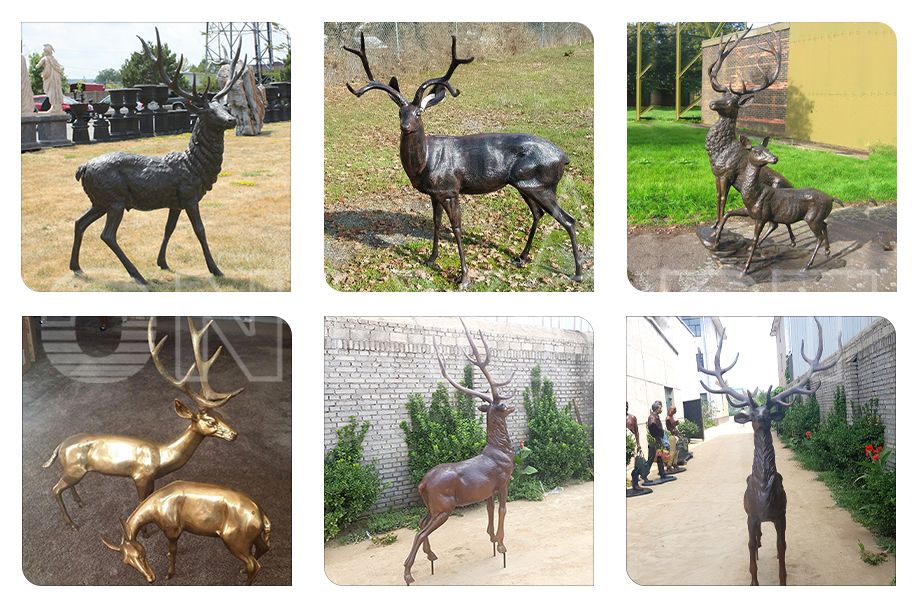 Decorative Garden Bronze Deer Sculpture