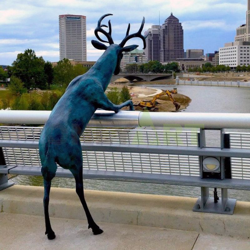 Outdoor art animal-crafts casting kind of deer bronze sculpture for ornaments