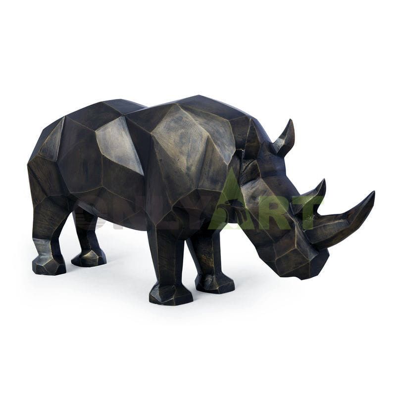 high quality small size metal arts bronze animal the rhino