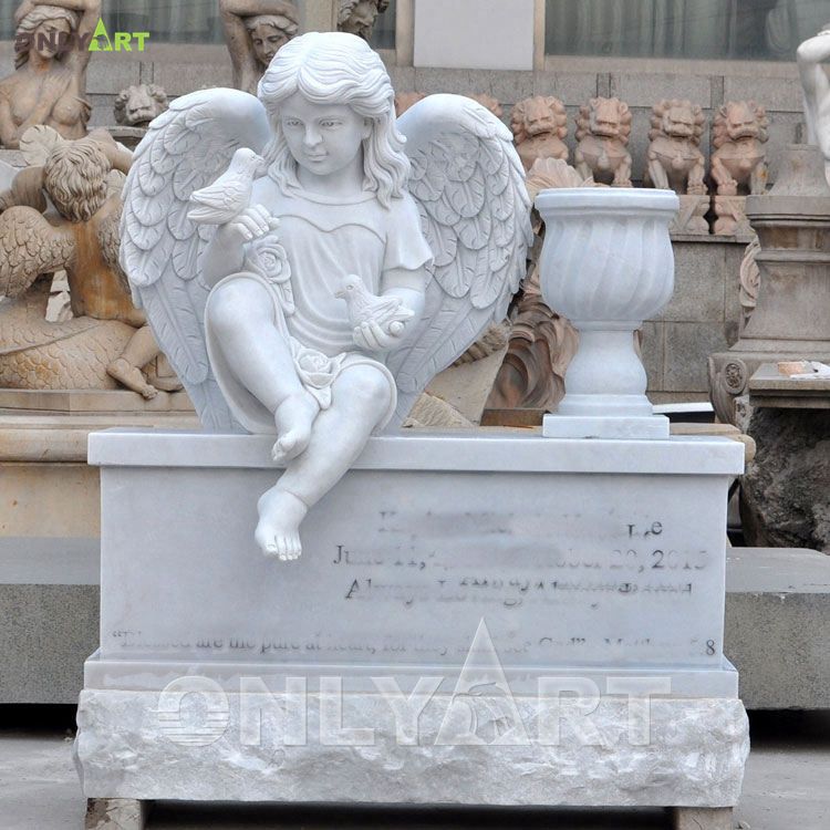 Marble Baby Angel Monument Sculpture