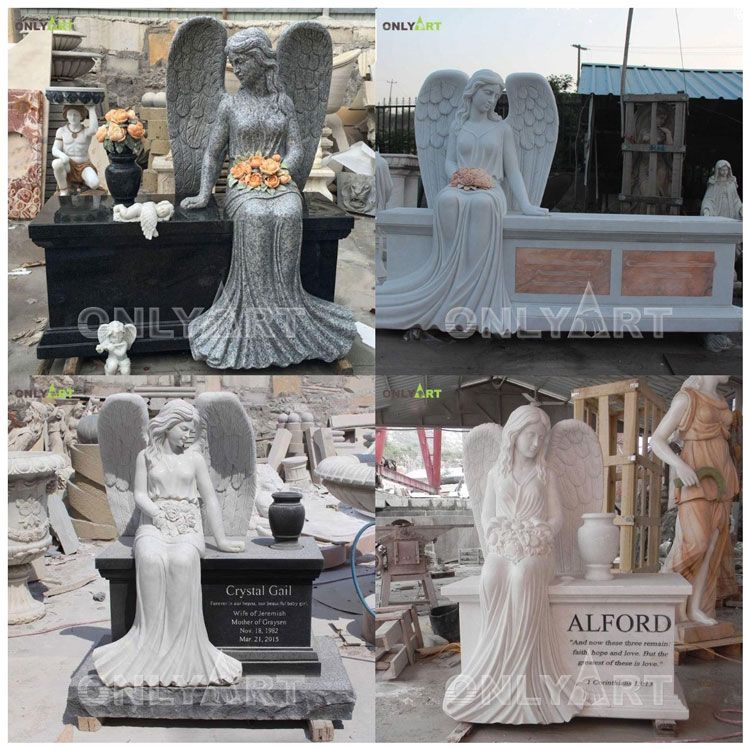 tombstones with angel